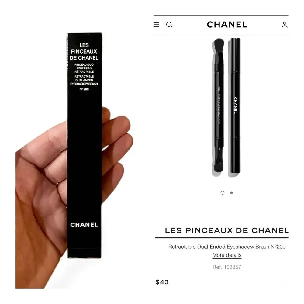 CHANEL LES PINCEAUX N°200 Dual-Ended Retractable Eyeshadow Brush - New